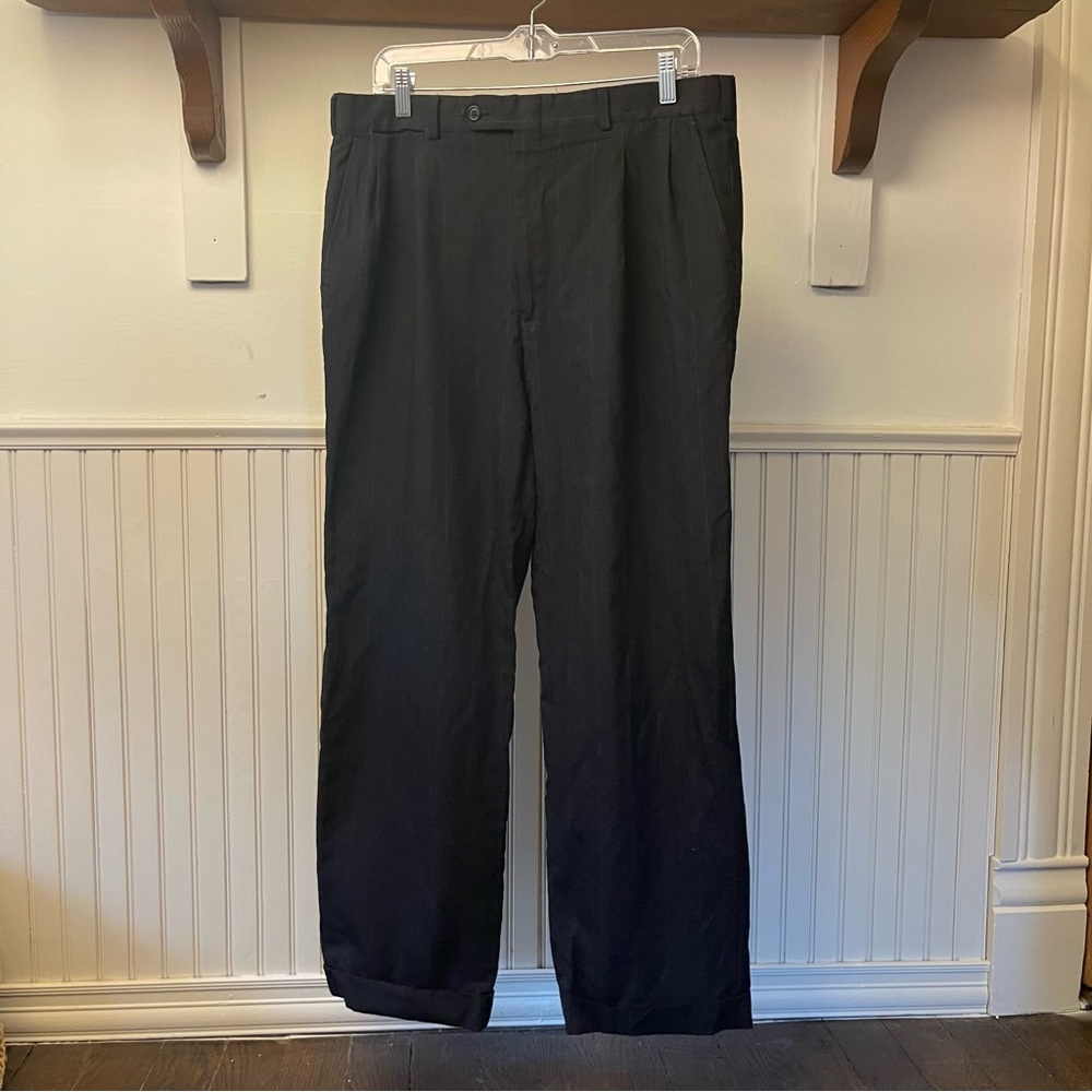 Christian Dior Trousers black pinstripe dark academia style
